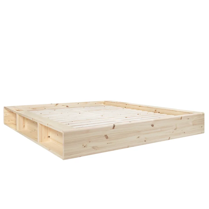 Karup Design – Ziggy Bettgestell mit Lattenrost und Aufbewahrung, 180 x 200 cm, Kiefer klar lackiert