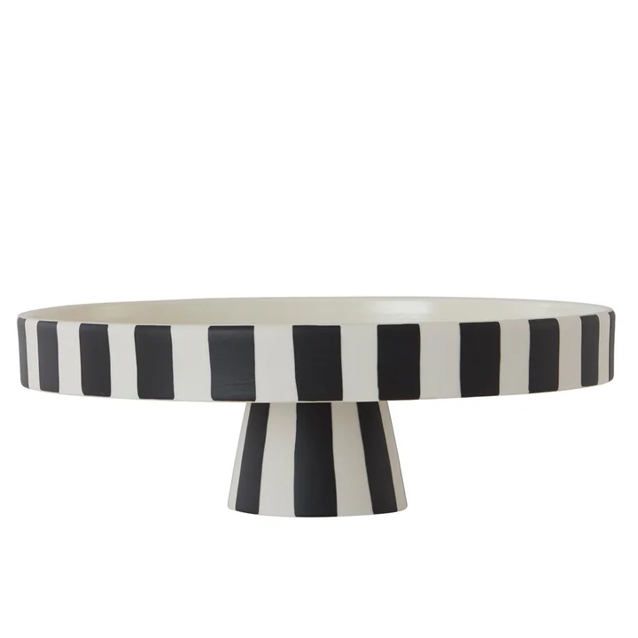 Das Toppu Tablett, Ø 27 x H 9 cm, weiß / schwarz von OYOY