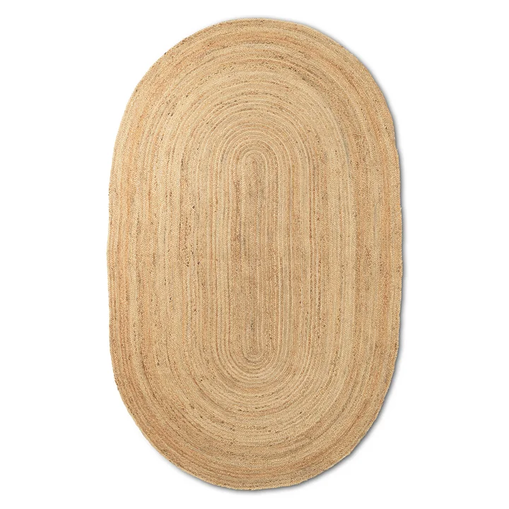 Der große Eternal Oval Jute Teppich von Ferm Living in natur