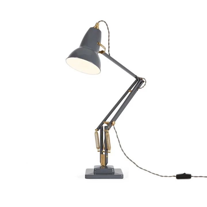 Original 1227 Messing Tischleuchte von Anglepoise in Elephant Grey
