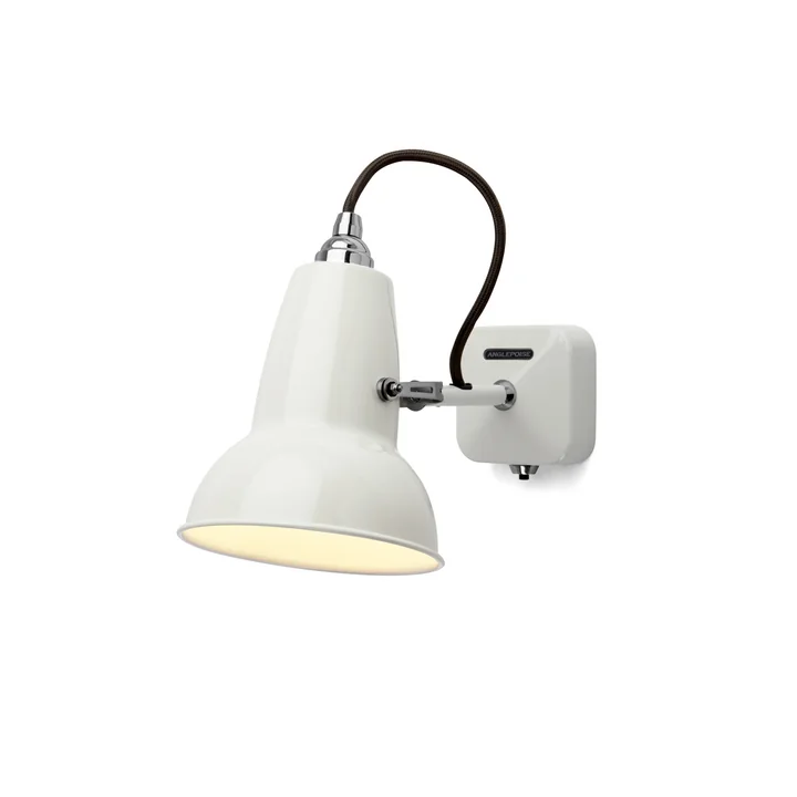 Original 1227 Mini Wandleuchte, Kabel schwarz, Linen White  von Anglepoise 