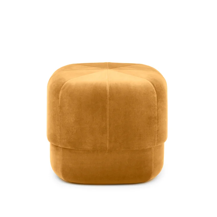Der Circus Pouf klein von Normann Copenhagen, gelb Velour