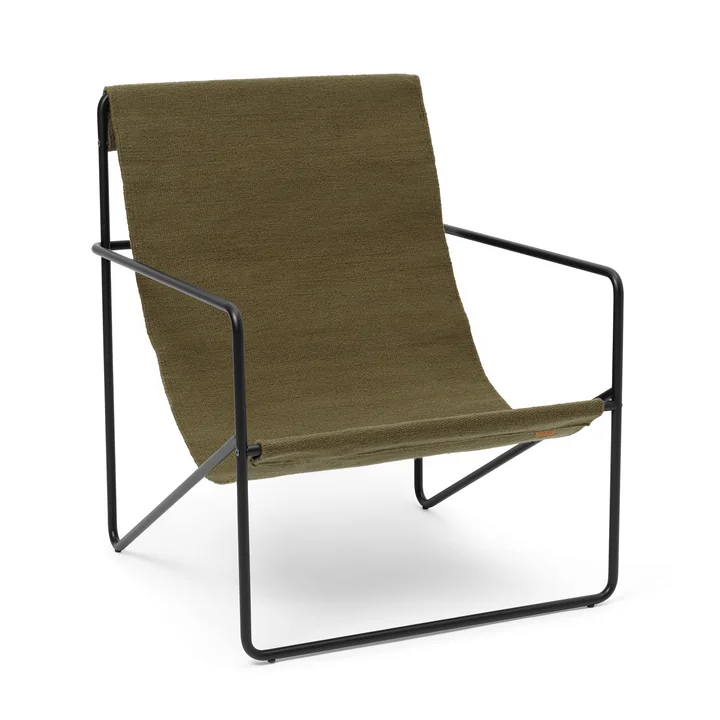Der Desert Lounge Chair von Ferm Living in schwarz / olive