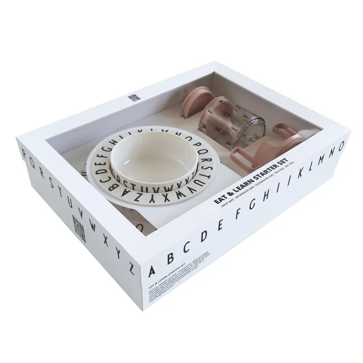 Das Eat & Learn Kids Geschirr Starter Set von Design Letters ist perfekt für erste Essversuche