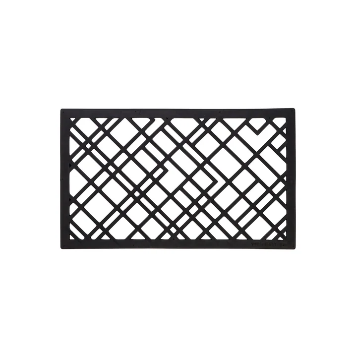 Gummi-Fußabtreter 45 x 75 cm von tica copenhagen in lines / schwarz