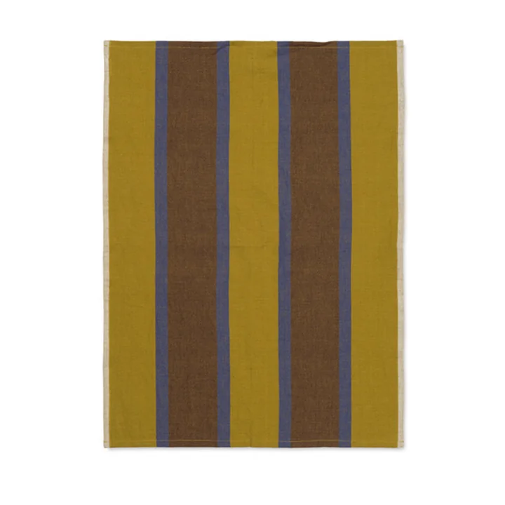 Hale Geschirrtuch von Ferm Living in den Farben lime-dunkelblau-chocolate