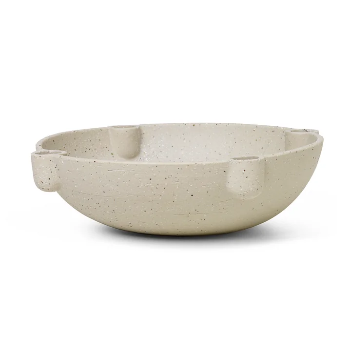 Bowl Kerzenständer, Ø 27 x H 6,8 cm, hellgrau von Ferm Living