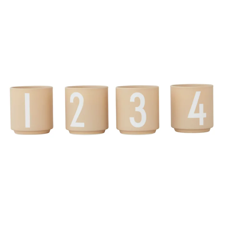 Porzellan Mini-Becher (4er-Set) von Design Letters in beige