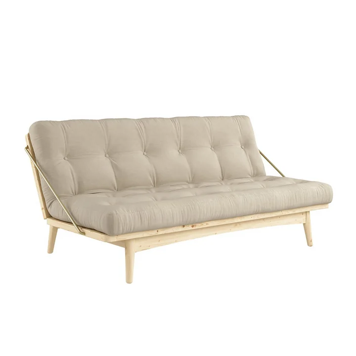 Folk Schlafsofa 130 cm von Karup Design in Kiefer klar lackiert / beige