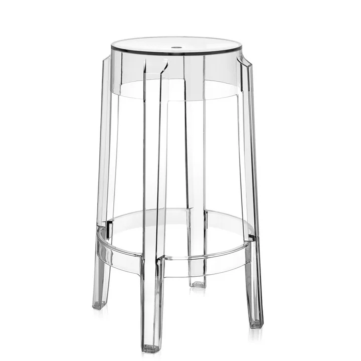Charles Ghost Barhocker von Kartell, H 65 cm in glasklar
