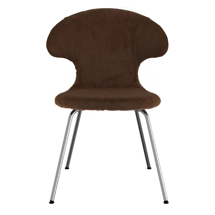 Time Flies Stuhl von Umage in Chrom / Teddy braun / Teddy braun 