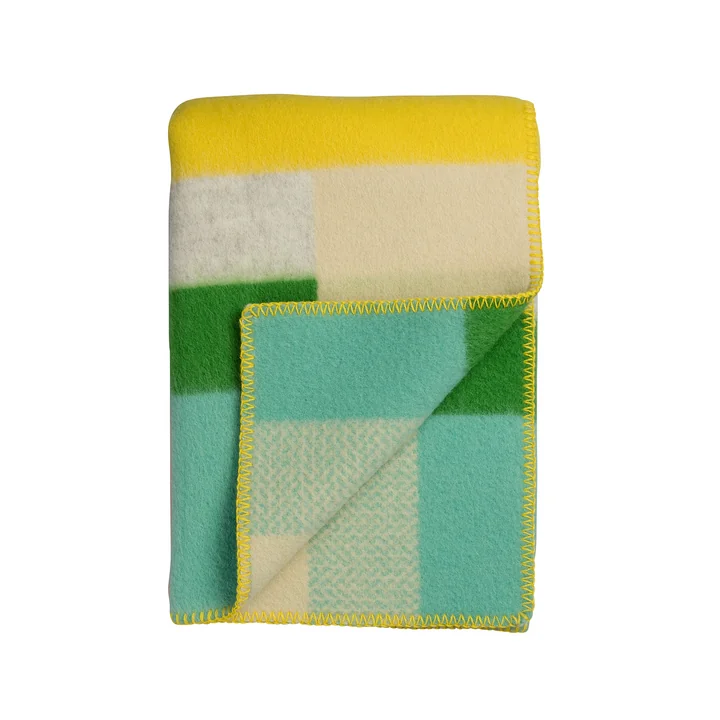 Mikkel Wolldecke, 135 x 200 cm, gelb / beige von Røros Tweed