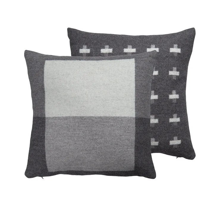 Syndin Kissen, 50 x 50 cm, grau meliert "slate" von Røros Tweed