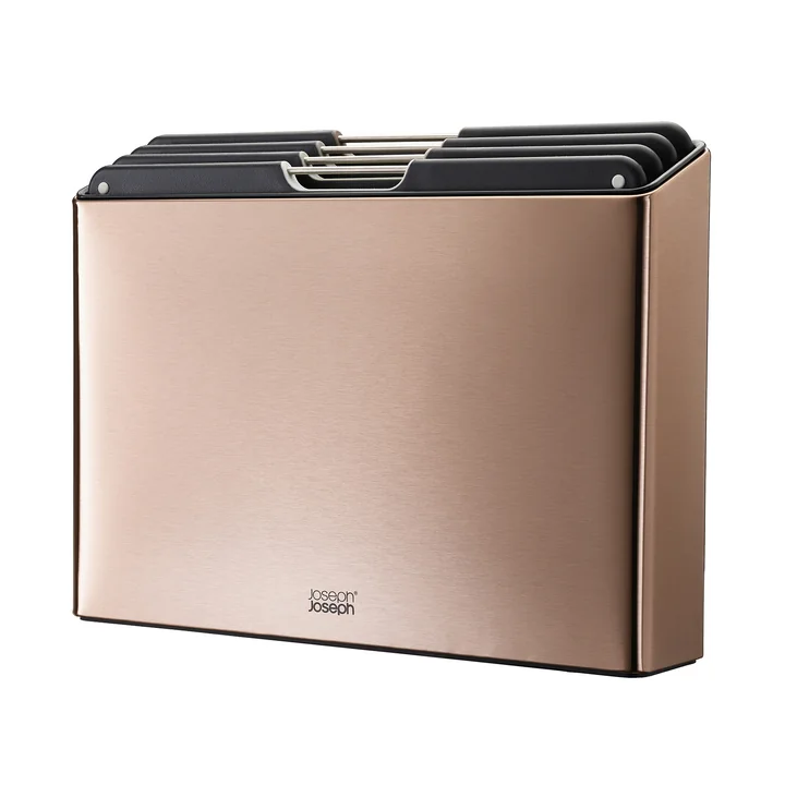 Folio Steel Schneidebretter, Carbon roségold (4-teilig) von Joseph Joseph