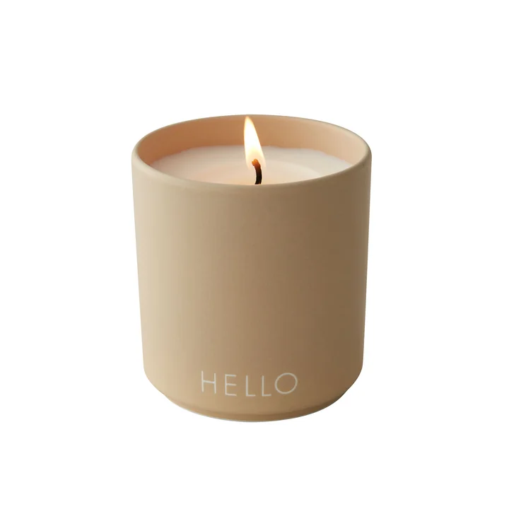 Duftkerze, Hello / beige von Design Letters