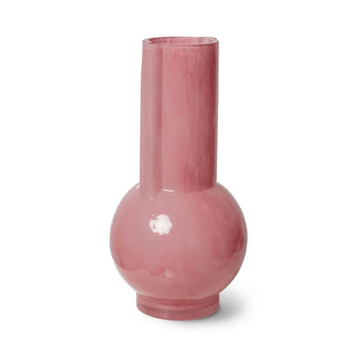 Glas Vase, pink milky von HKliving