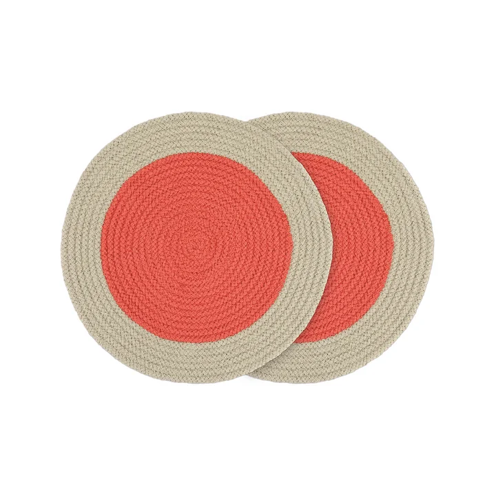 Baumwoll-Tischsets von Remember in der Ausführung raspberry