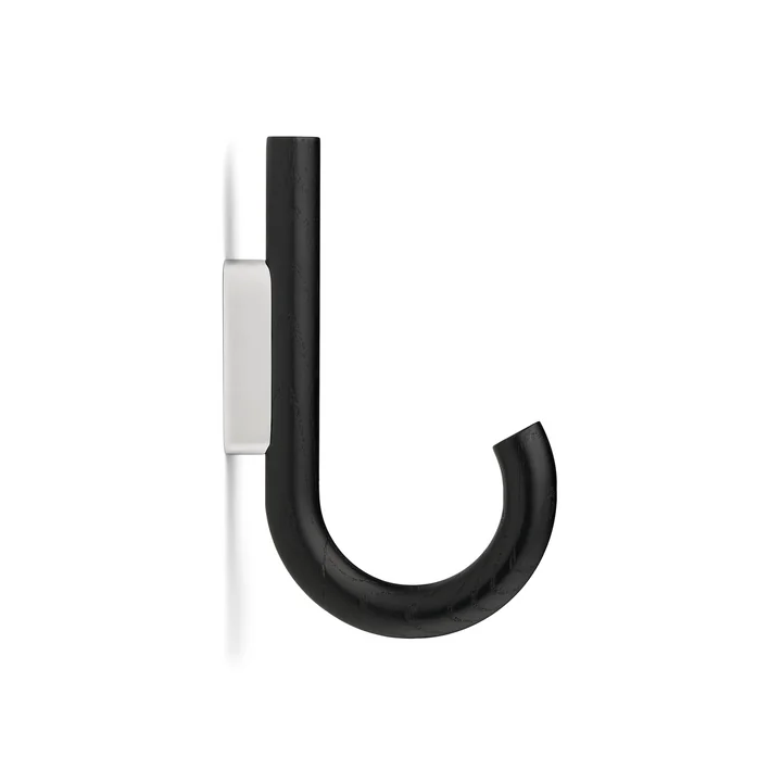 Wandhaken, Eiche, schwarz / chrom von Gejst