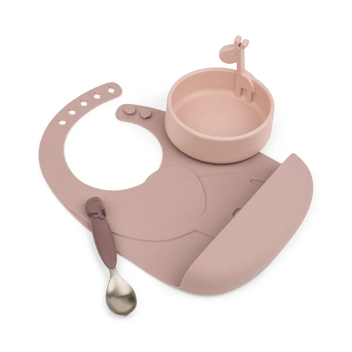 Peekaboo First Meal Geschirr-Set Deer Friends, rosa von Done by Deer