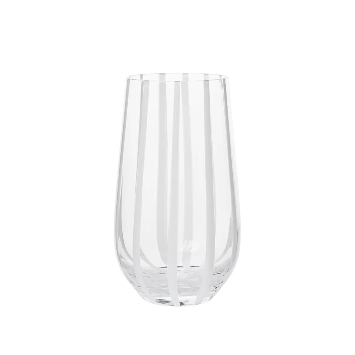Broste Copenhagen - Stripe Trinkglas, H 15 cm