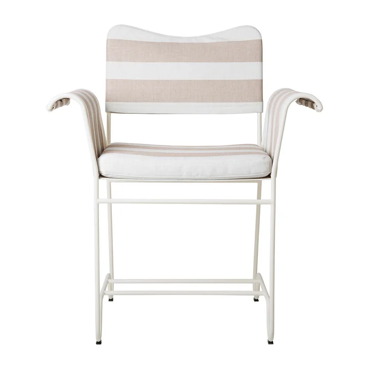 Tropique Outdoor Dining Chair, classic white semi matt / Leslie Stripe Limonta von Gubi