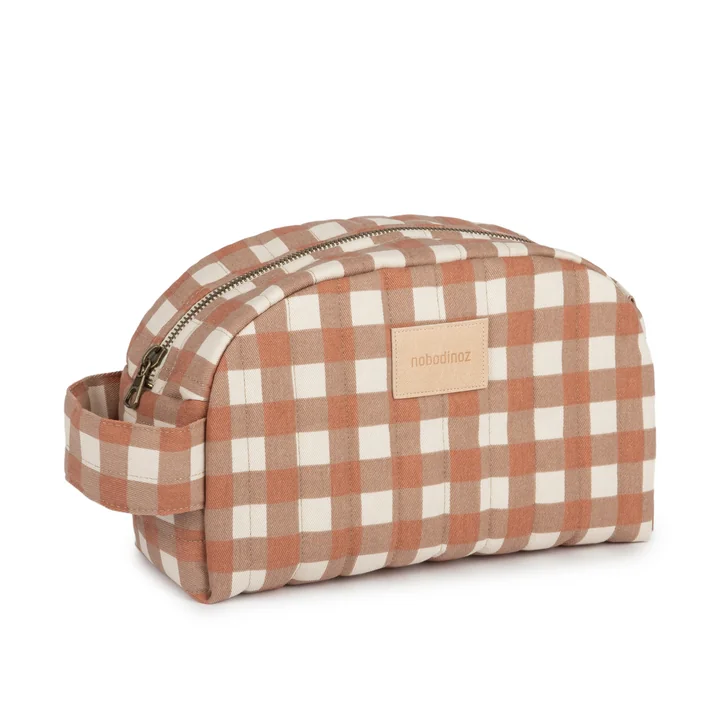 Hyde Park Kosmetiktasche, terracotta checks von Nobodinoz