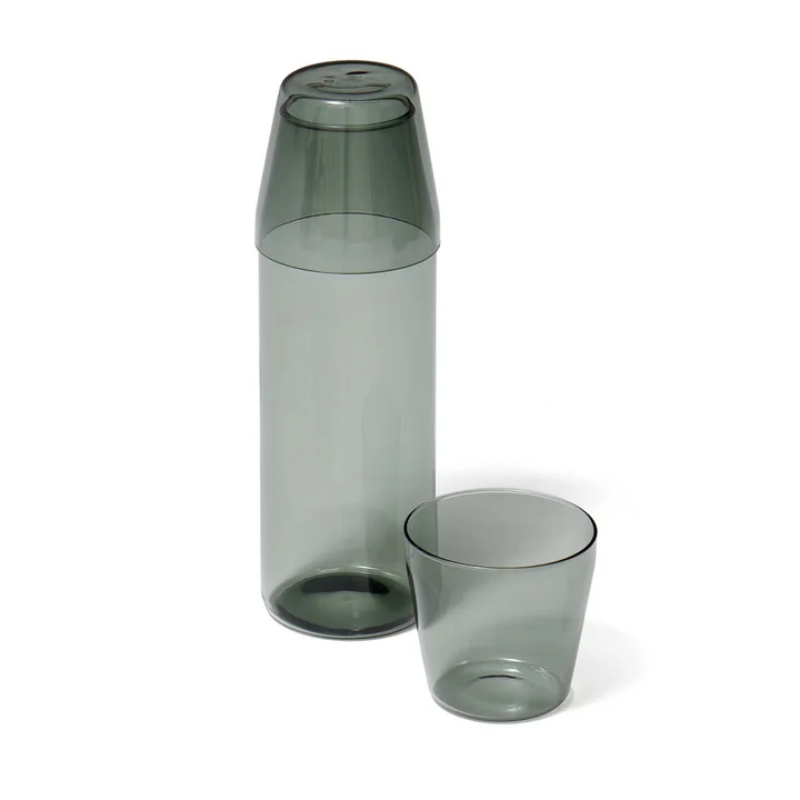 NINE - Milk Set Karaffe + Trinkglas (2er-Set), grau