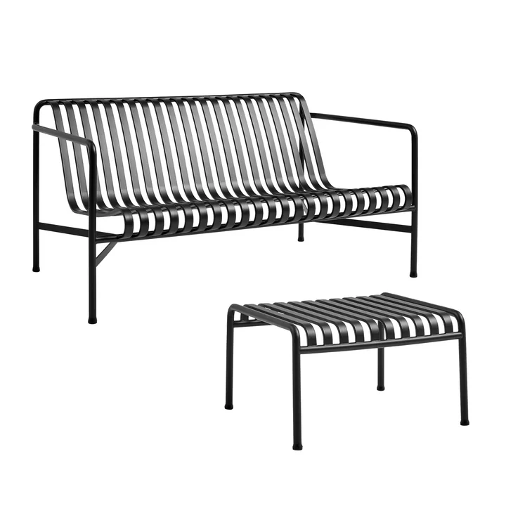 HAY - Palissade Lounge Sofa + Ottoman, anthrazit