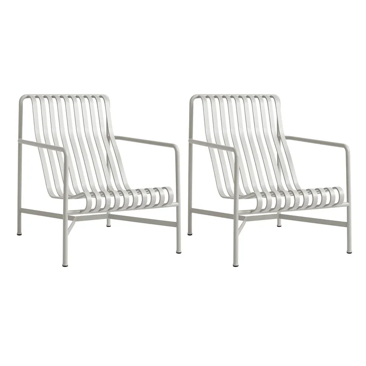 HAY - Palissade Lounge Chair High, hellgrau (2er Set)