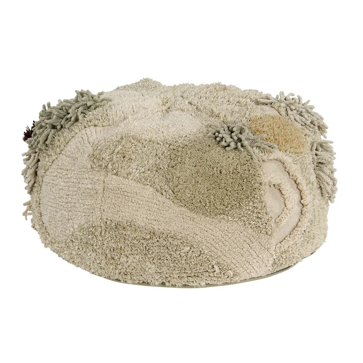 Mossy Rock Pouf, Ø 50 cm, grün / beige von Lorena Canals