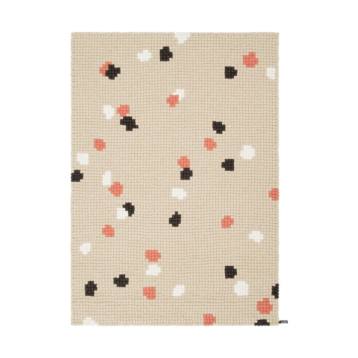 myfelt - Terra Sand Filzkugelteppich, 120 x 170 cm, beige / weiß / coral / anthrazit
