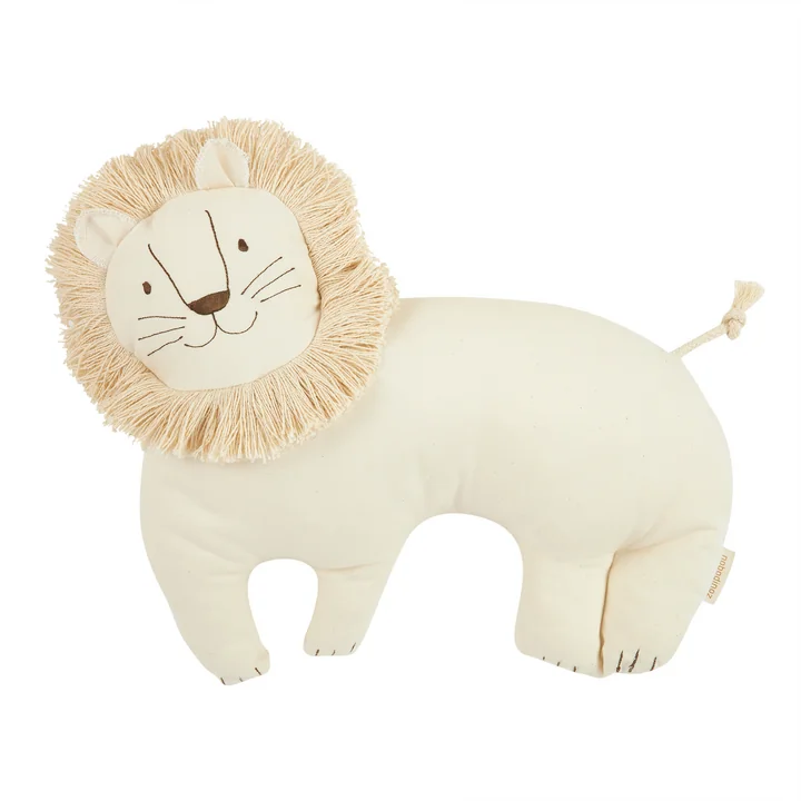 Nobodinoz - White Lion Kissen, 39 x 33 cm, weiß