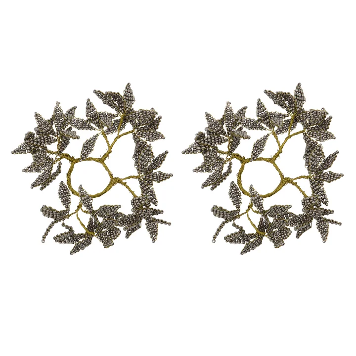 Pearl Kerzenringe von House Doctor in der Farbe grau / gold