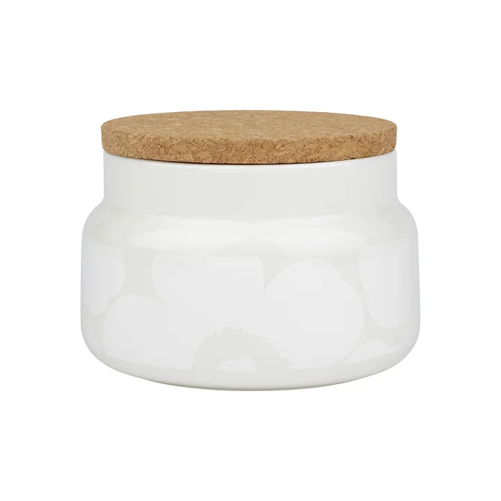 Oiva Unikko Aufbewahrungsdose, 700 ml, weiß von Marimekko