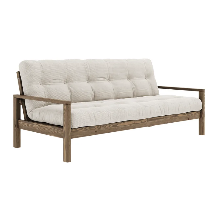 Karup Design - Knob Schlafsofa 130 x 190 cm, Kiefer carobbraun / ivory (510)
