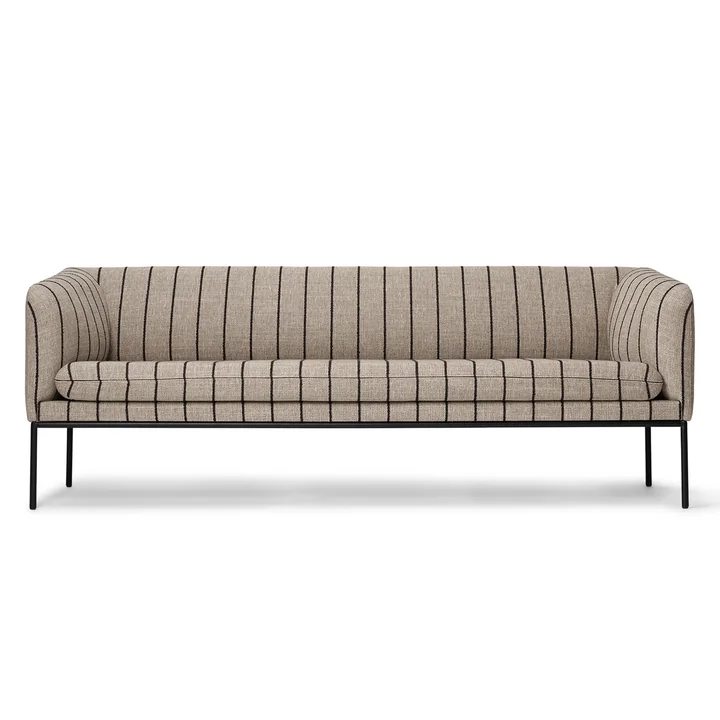 Ferm Living - Turn Sofa, 3-Sitzer, sand / schwarz (Pasadina)	