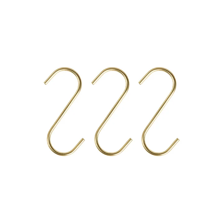OYOY - Pieni S Haken, brass (3er-Set)