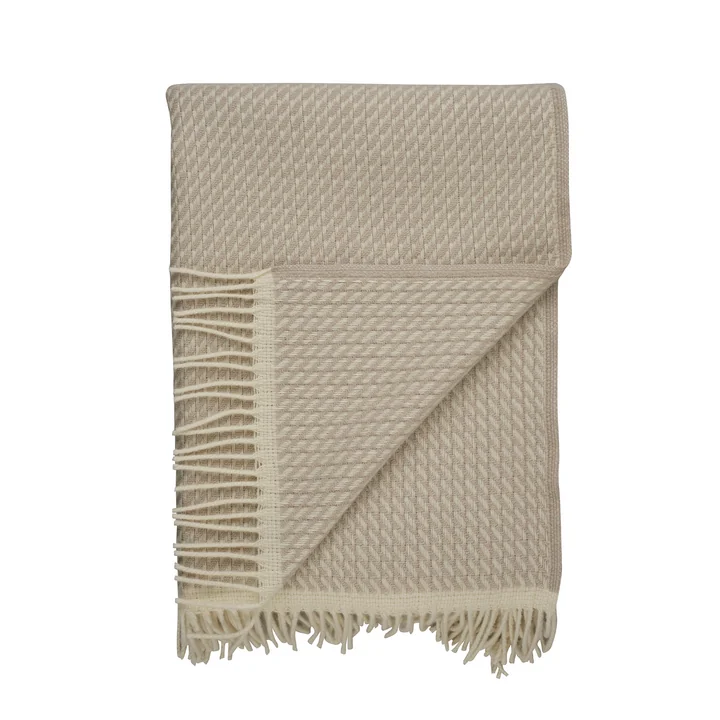 Mello Wolldecke, 210 x 150 cm, warm grey von Røros Tweed