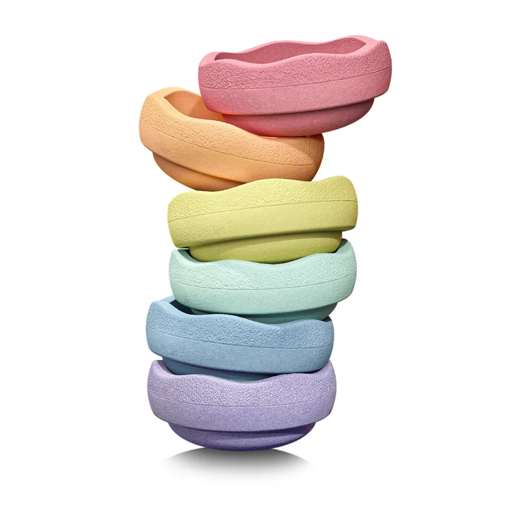 Stapelstein® - Original rainbow pastel, multicolor (6er-Set)