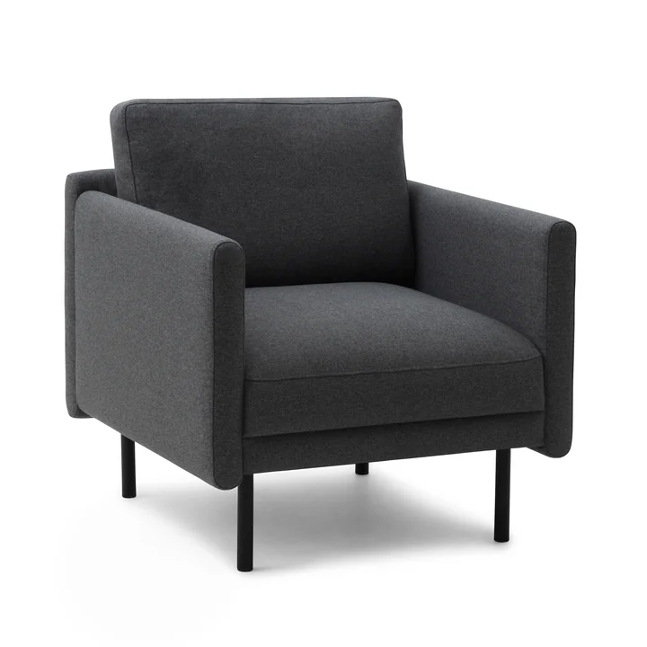 Rar Sessel, schwarz / Re-Born dark grey von Normann Copenhagen
