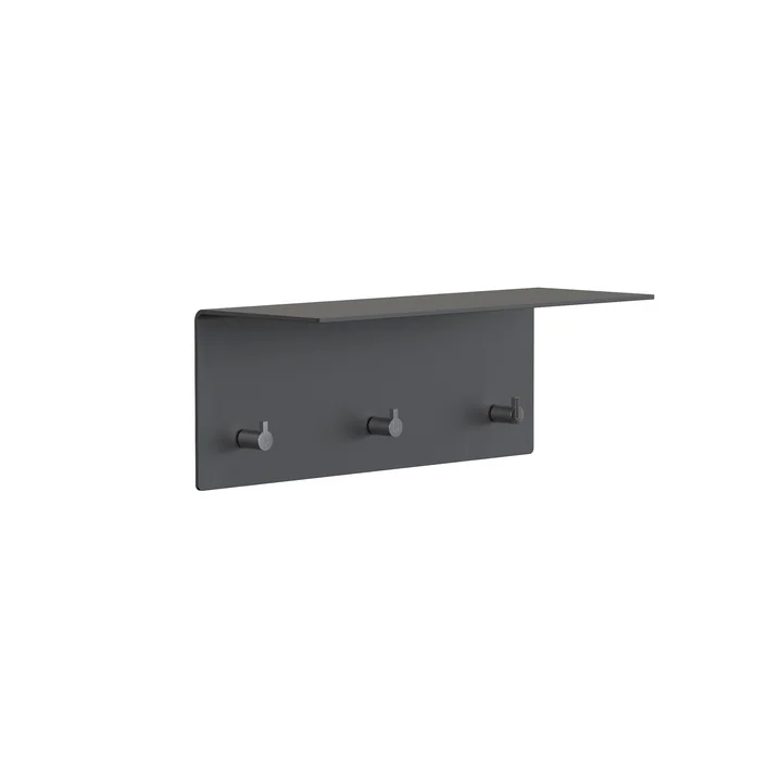 Unu Wandgarderobe, schwarz matt, BxHxT 40x15x15 cm von Frost