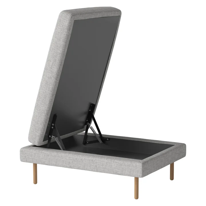 Scandinavia Pouf 100 x 70 cm mit Aufbewahrung, Eiche geölt / Nantes hellgrau von Bolia