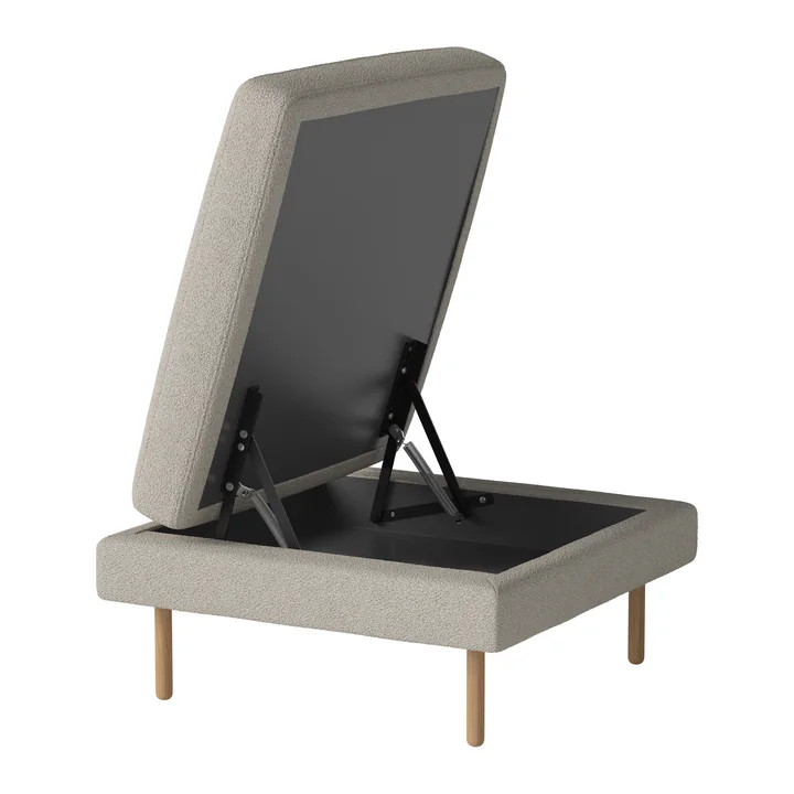 Scandinavia Pouf 70 x 70 cm mit Aufbewahrung, Eiche geölt / Paza sand von Bolia