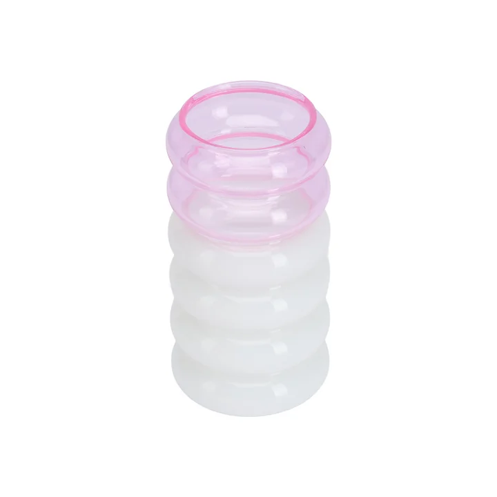 Bubble - 2 in 1 Vase & Kerzenhalter, H 13,5 cm, pink / milky white von Design Letters