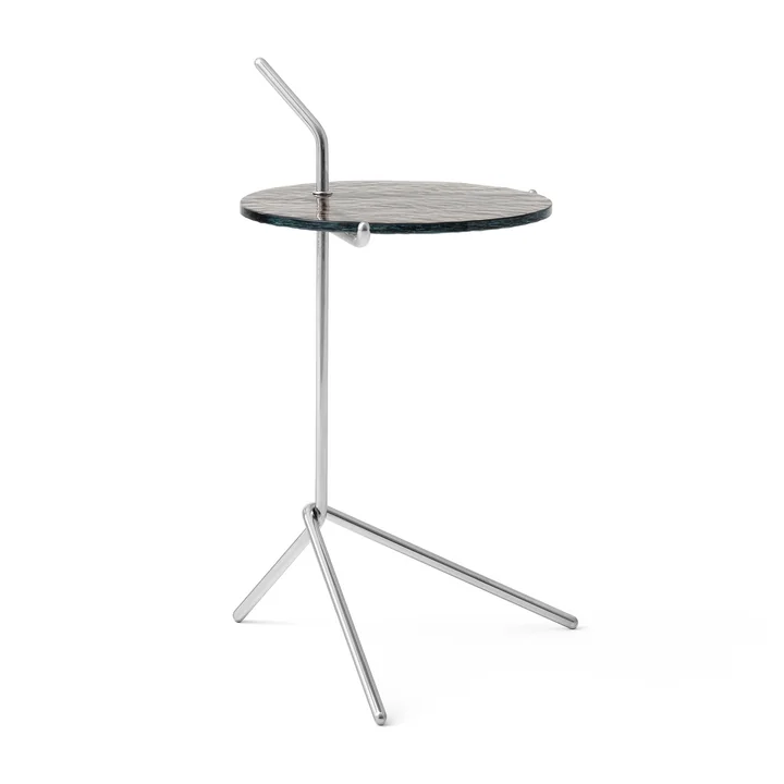 Halten Side Table SH9, Rauchglas / Edelstahl poliert von &Tradition