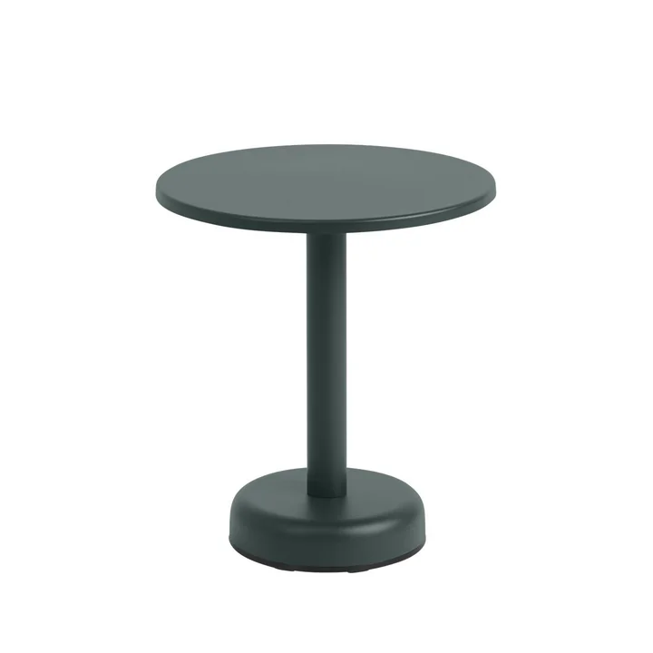 Linear Steel Outdoor Kaffeetisch, Ø 42 x H 47 cm, dunkelgrün RAL 6012 von Muuto