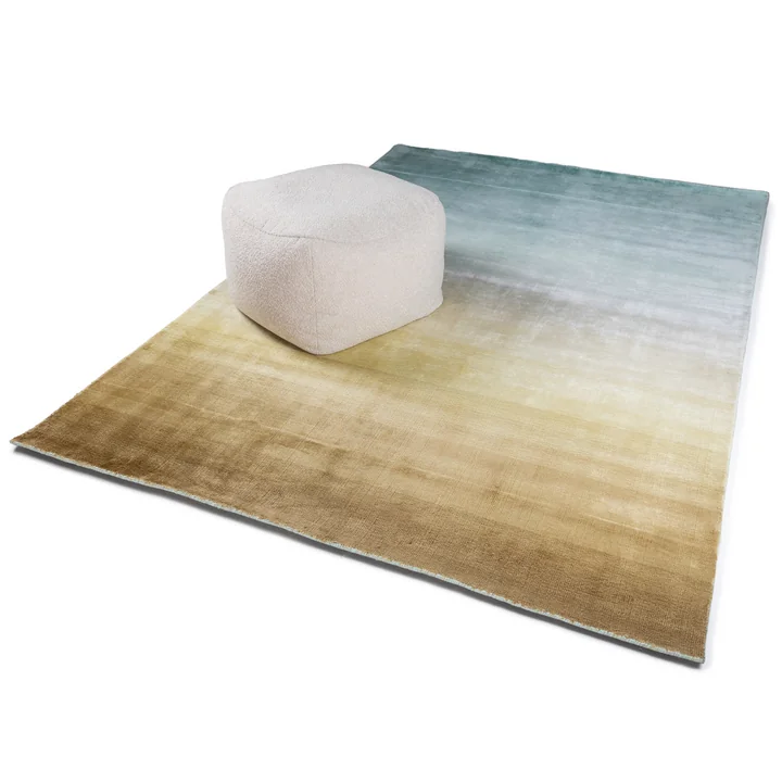 Ombre Loom Teppich 170 x 240 cm, aqua gold von Sitzfeldt