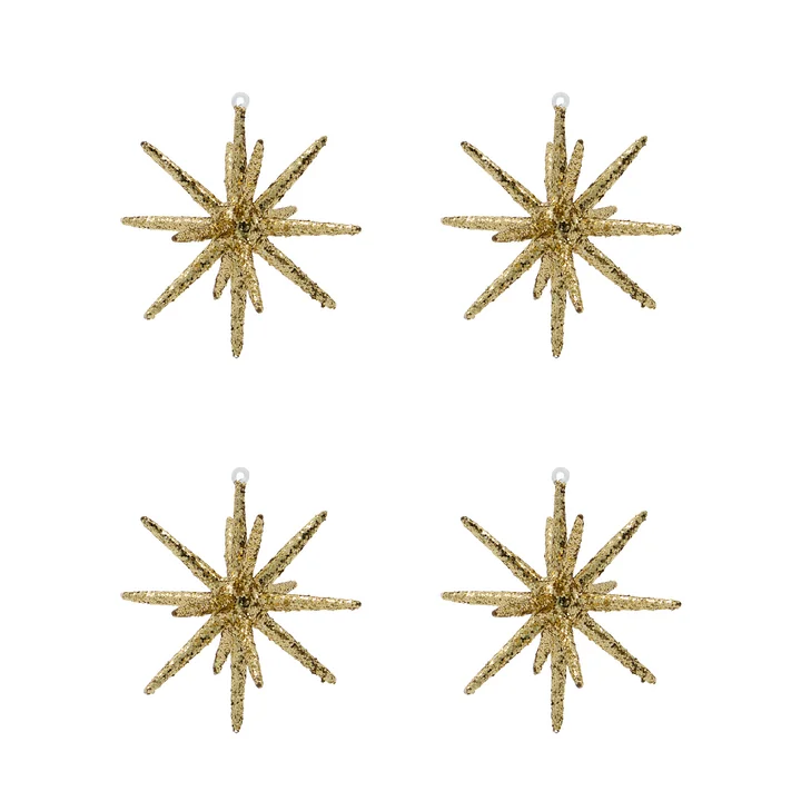 House Doctor - Spike Ornament, Ø12cm, braun (4er-Set)