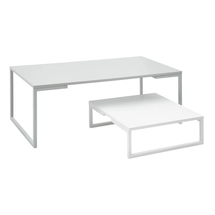 Mirror Couchtisch, large, small, weiß lackiert von Softline