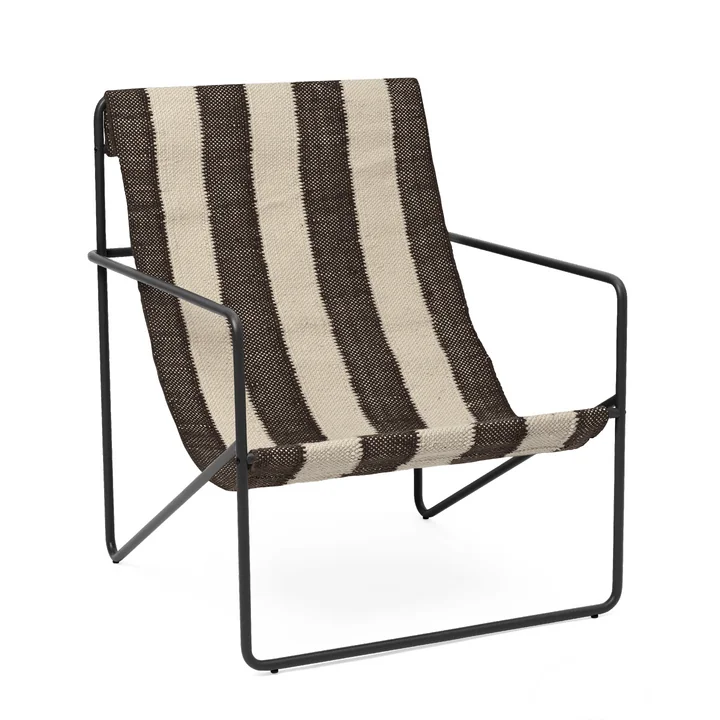 Desert Lounge Chair, schwarz / off-white, schokolade von Ferm Living